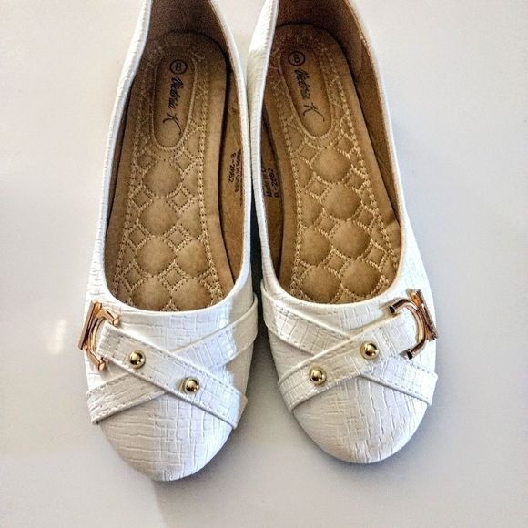 Victoria K Fashion Ballet Flats White Sz 8 - Picture 2 of 7